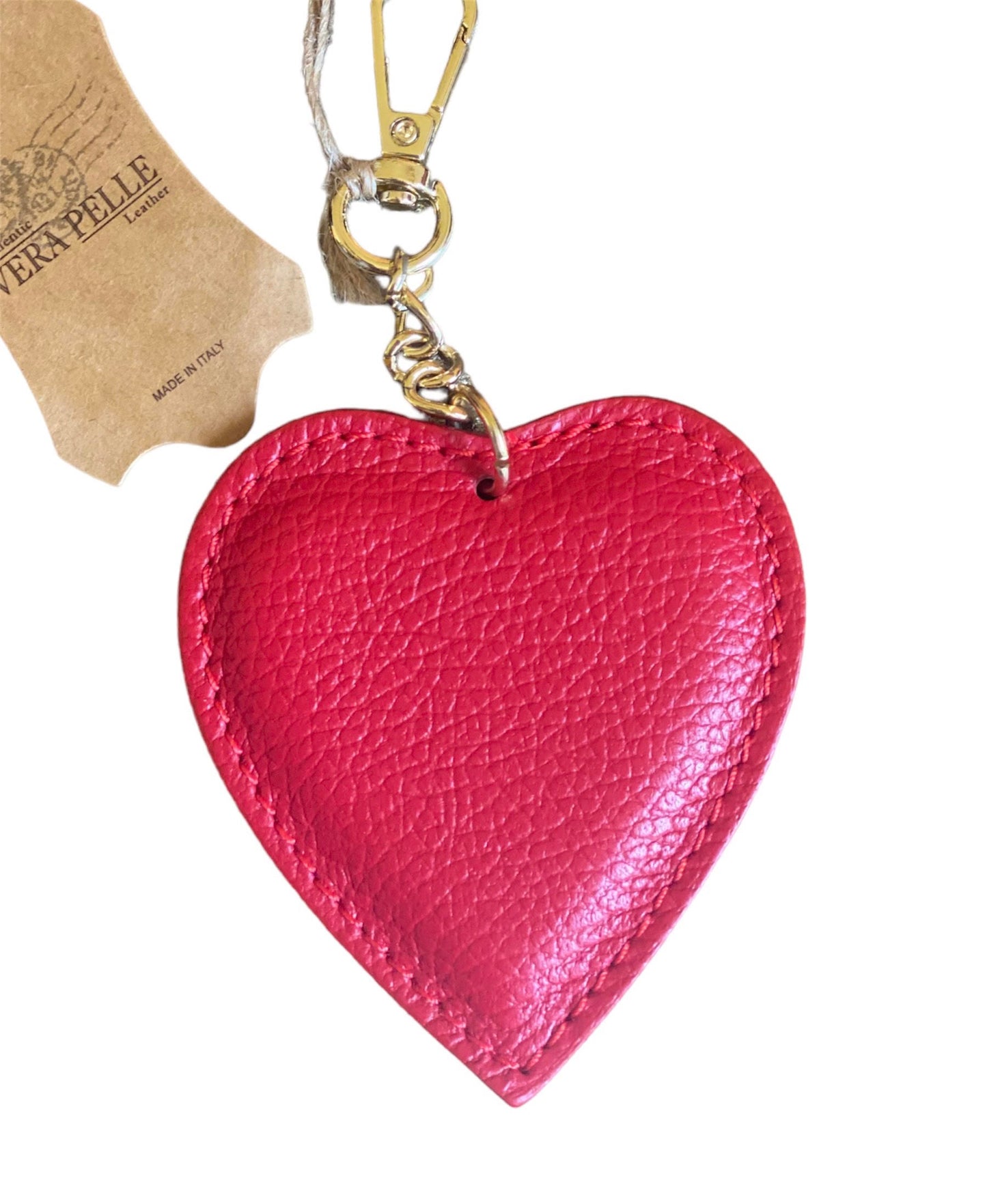 Portachiavi a cuore in vera pelle
