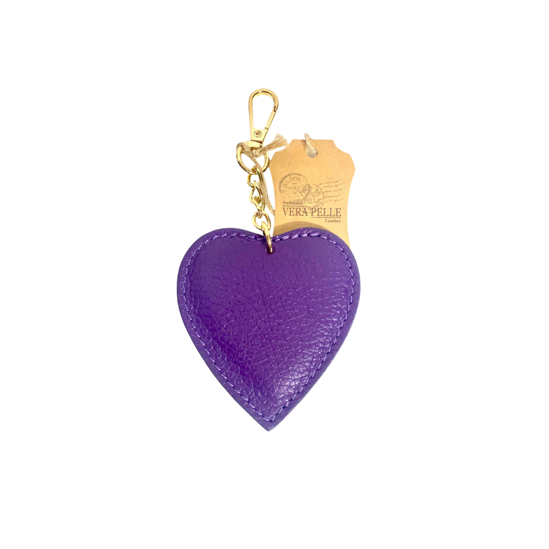 Portachiavi a cuore in vera pelle