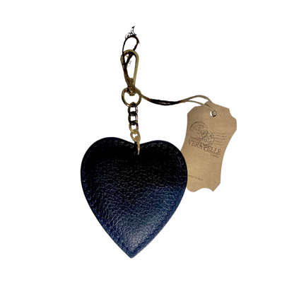 Portachiavi a cuore in vera pelle