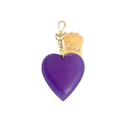 Portachiavi a cuore in vera pelle